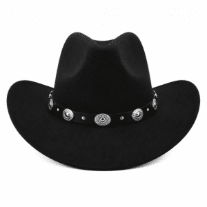 Chapeau cowboy noir feutre style western ranch