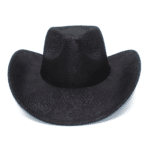Chapeau cowboy noir imprimé reptile style western (2)