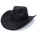Chapeau cowboy noir imprimé reptile style western (5)