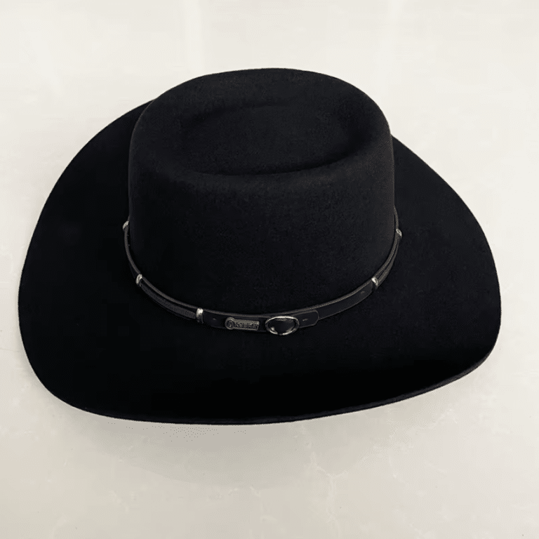 Chapeau cowboy noir laine naturelle premium (2)