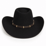 Chapeau cowboy noir laine naturelle premium (3)