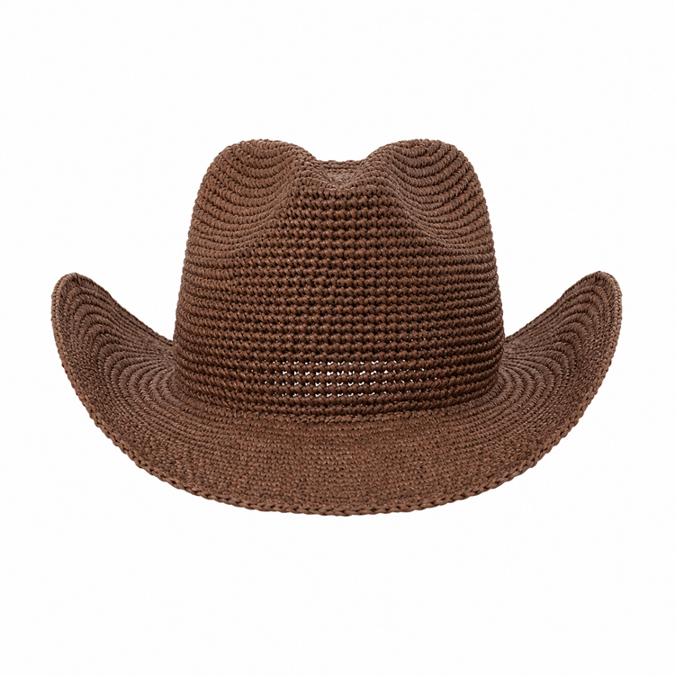 Chapeau cowboy paille naturelle marron western (1)