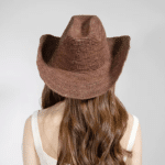 Chapeau cowboy paille naturelle marron western (3)