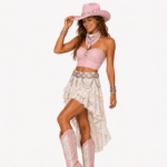 Chapeau cowboy rose à bandeau conchos argentés western (2)