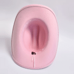 Chapeau cowboy rose à bandeau western et tête de taureau (4)