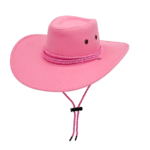 Chapeau cowboy rose à cordage western réglable (1)