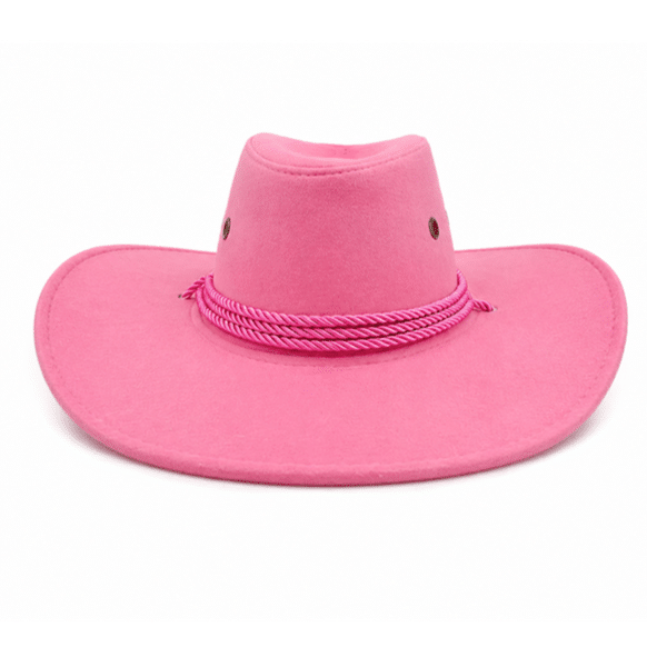Chapeau cowboy rose à cordage western réglable (3)
