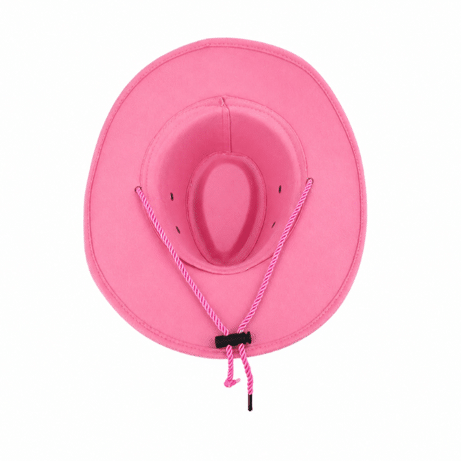 Chapeau cowboy rose à cordage western réglable (4)