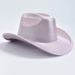 Chapeau cowboy rose effet pailleté style western festival (2)