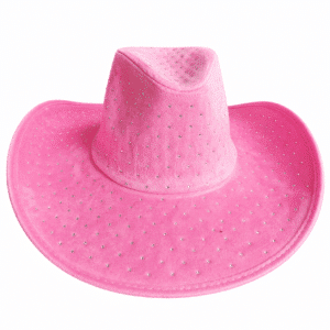 Chapeau cowboy rose strass et velours festival