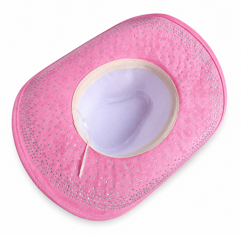 Chapeau cowboy rose strass et velours festival (4)