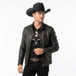 Chapeau de paille noir cowboy vintage (1)