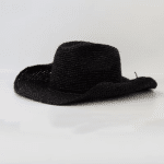Chapeau de paille noir cowboy vintage (2)