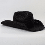 Chapeau de paille noir cowboy vintage (3)