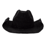 Chapeau de paille noir cowboy vintage (4)