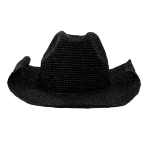 Chapeau de paille noir cowboy vintage