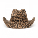Chapeau léopard cowboy en feutre de laine authentique (1)
