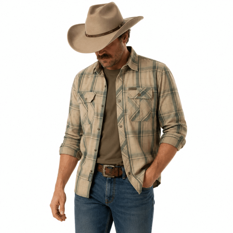 Chemise Country Homme Coton à Carreaux Style Ranch (9)