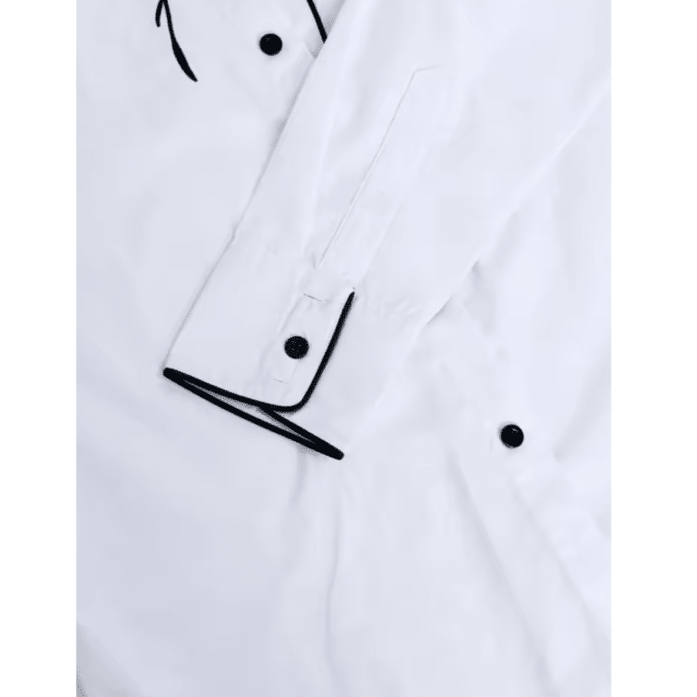 Chemise cowboy blanche brodée noire western country (4)