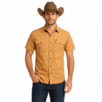 Chemise cowboy homme manches courtes en coton (13)