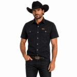 Chemise cowboy homme manches courtes en coton (14)