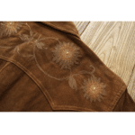 Chemise cowboy homme marron en velours côtelé de coton brodée (14)