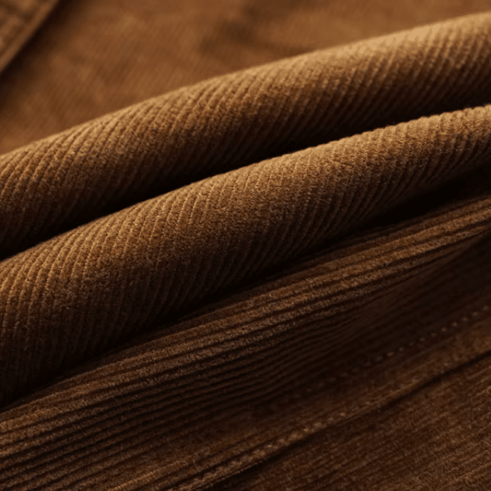 Chemise cowboy homme marron en velours côtelé de coton brodée (17)
