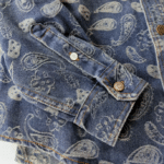 Chemise cowboy jean coton imprimé paisley vintage (8)