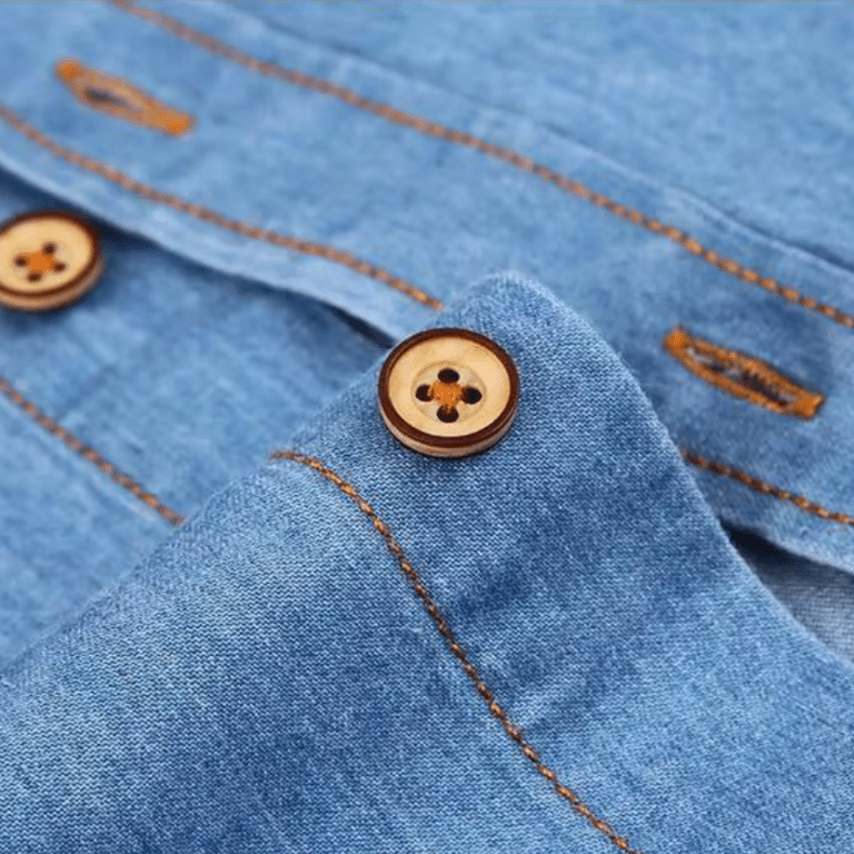 Chemise cowboy jean manches courtes bleu (1)