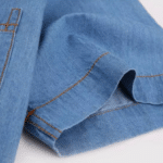 Chemise cowboy jean manches courtes bleu (2)