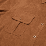 Chemise cowboy marron en velours côtelé à poches ranch (3)