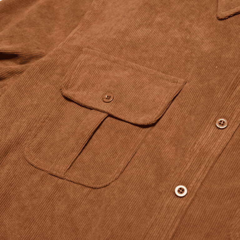 Chemise cowboy marron en velours côtelé à poches ranch (3)