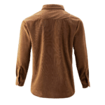 Chemise cowboy marron en velours côtelé à poches ranch (8)