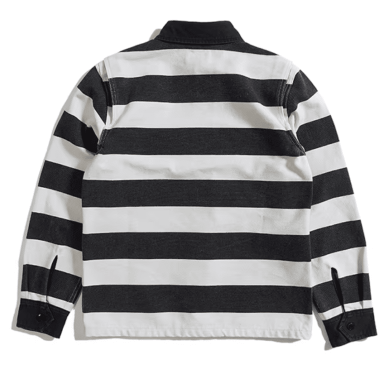 Chemise cowboy rayé noir et blanc américain vintage 16oz (3)