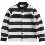 Chemise cowboy rayé noir et blanc américain vintage 16oz (5)