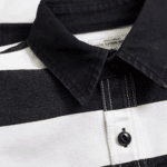 Chemise cowboy rayé noir et blanc américain vintage 16oz (8)