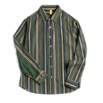 Chemise cowboy rayée verte vintage en coton