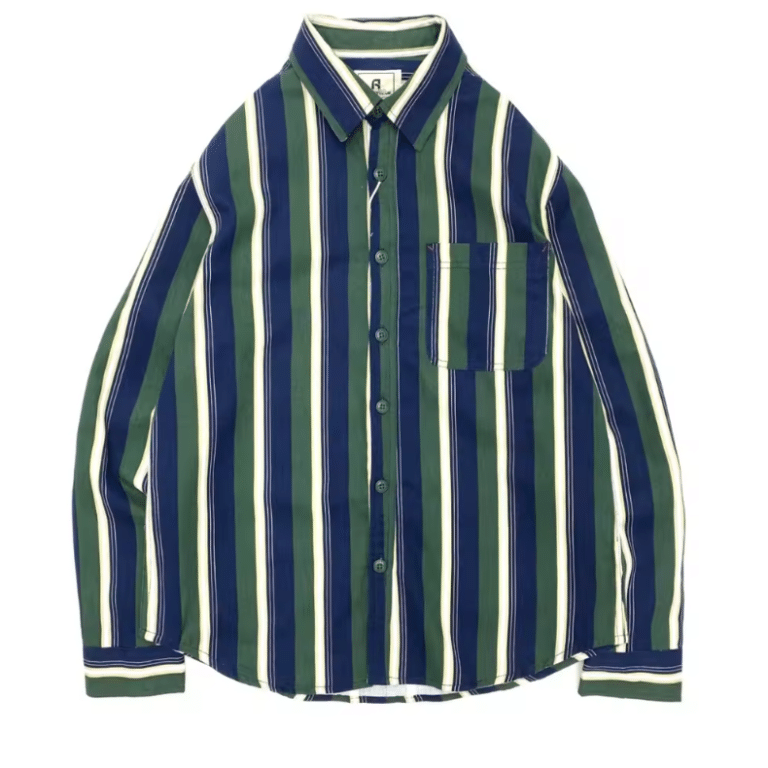Chemise cowboy rayée vintage années 80 en coton pur (2)