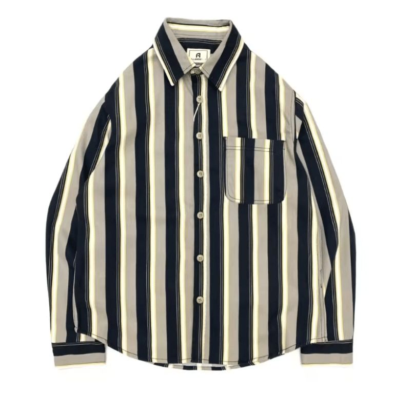 Chemise cowboy rayée vintage années 80 en coton pur (4)