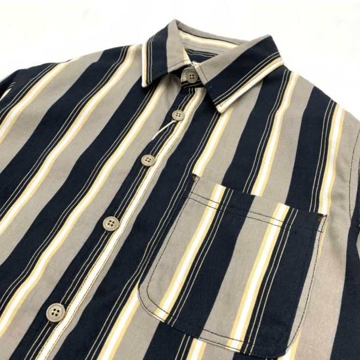 Chemise cowboy rayée vintage années 80 en coton pur (5)