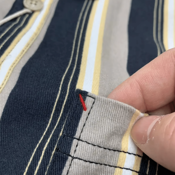 Chemise cowboy rayée vintage années 80 en coton pur (8)