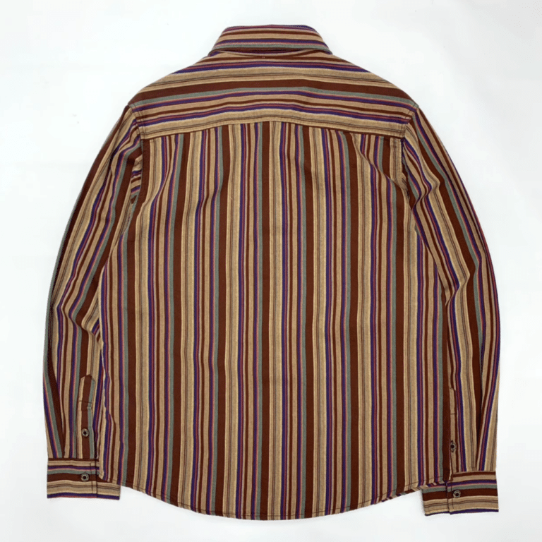 Chemise cowboy vintage country rayée 100 % coton (3)