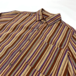 Chemise cowboy vintage country rayée 100 % coton (4)