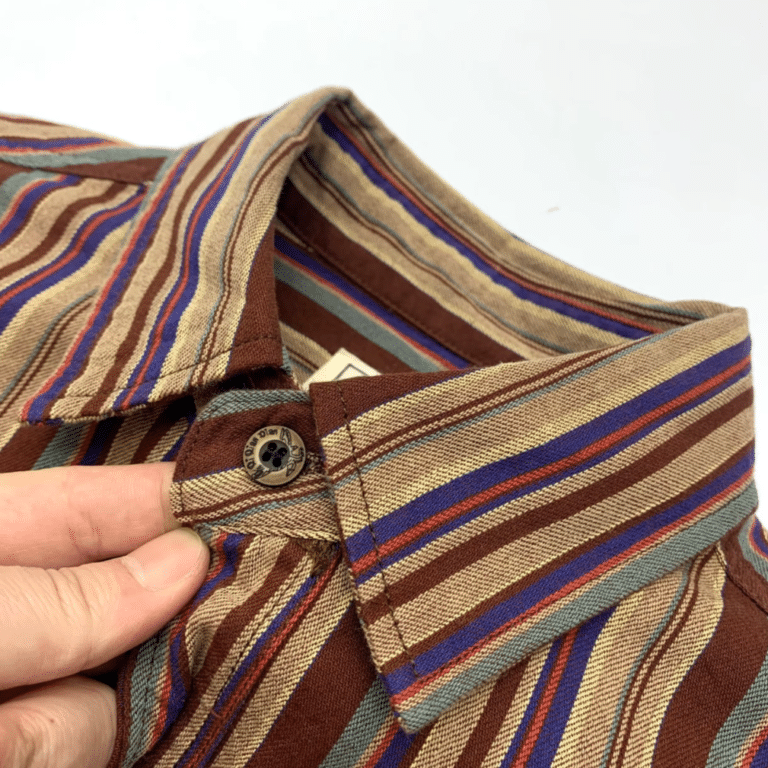Chemise cowboy vintage country rayée 100 % coton (5)