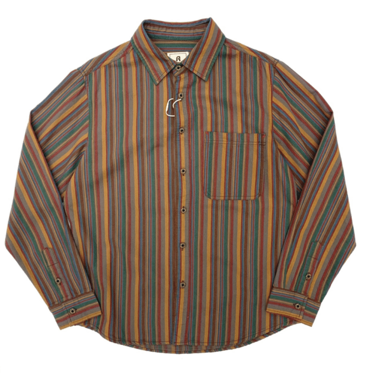 Chemise cowboy vintage country rayée 100 % coton (9)