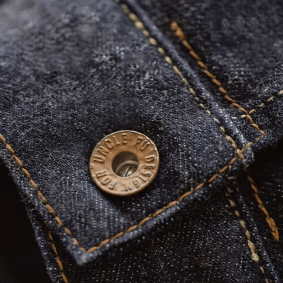 Chemise vintage homme en denim brut épais (2)
