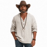 Collier cowboy à perles colorées et pendentif tête de taureau (12)