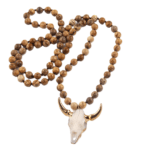 Collier cowboy à perles colorées et pendentif tête de taureau (14)