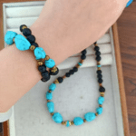 Collier cowboy turquoise et perles noires western bohème (2)