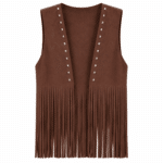 Gilet à franges femme effet daim style western